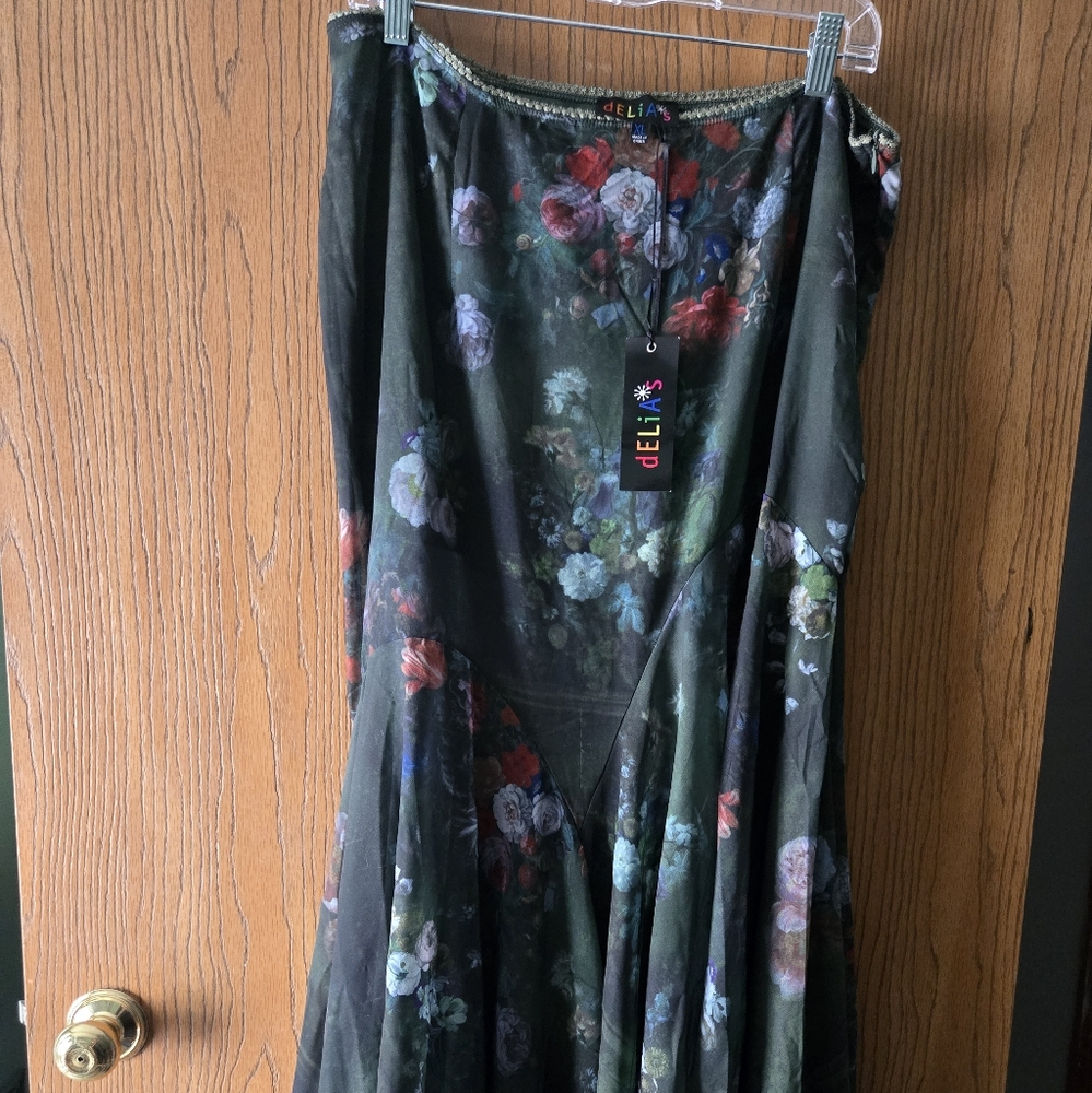 dELiA*s Floral Midi Skirt - Black and Multicolor